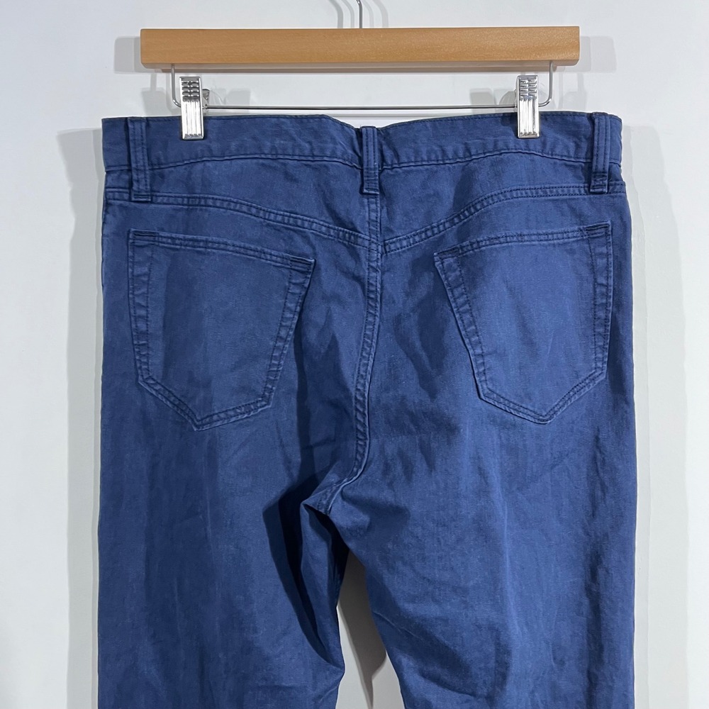 Banana Republic Linen Cotton Old Money Slim Fit Navy Pants 33x32 Preppy Career - Picture 5 of 12